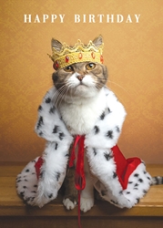 Birthday Royalty Cat Greeting Card