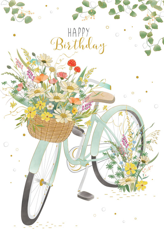 Bike Basket Birthday Card