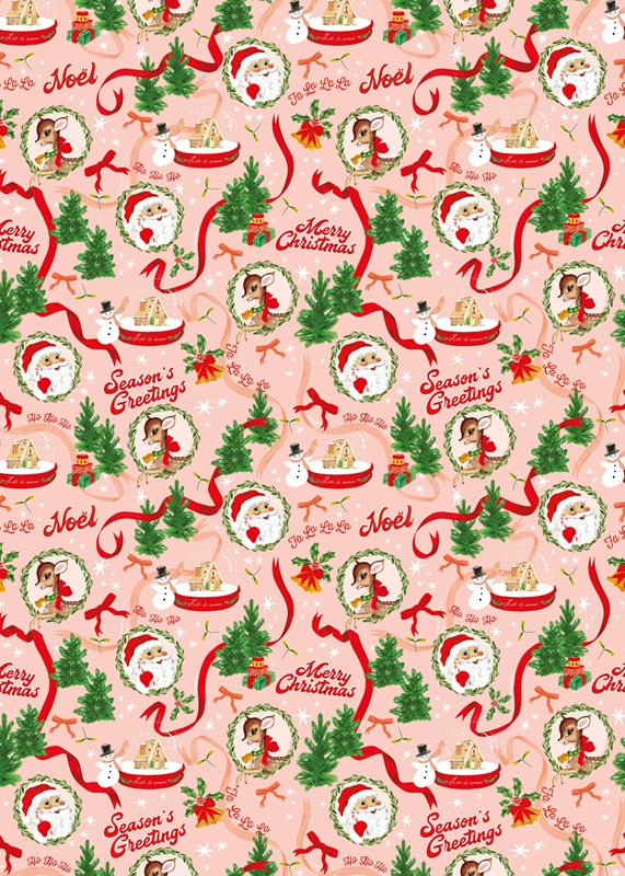 Pink Santas Sheet Wrap