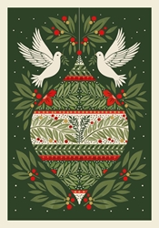Turtle Doves with Ornament Boxed Cards