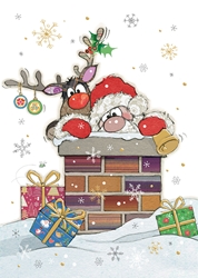 Santa on the Roof Greeting Card