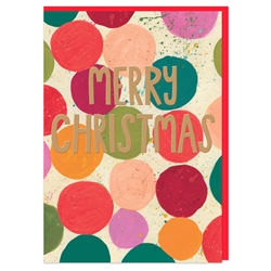 Merry Christmas Colorful Dots Greeting Card
