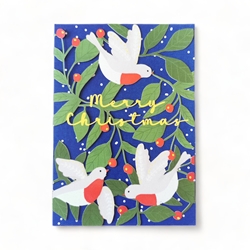 Doves and Holly Greeting Card