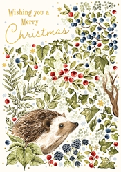 Christmas Hedgehog Greeting Card