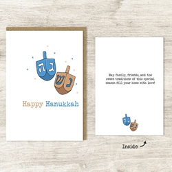 Happy Hanukkah Dreidel Greeting Card