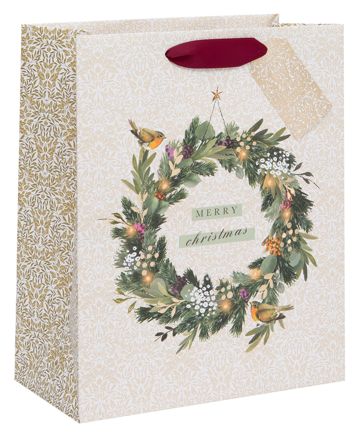 Robin Wreath Large Gift Bag