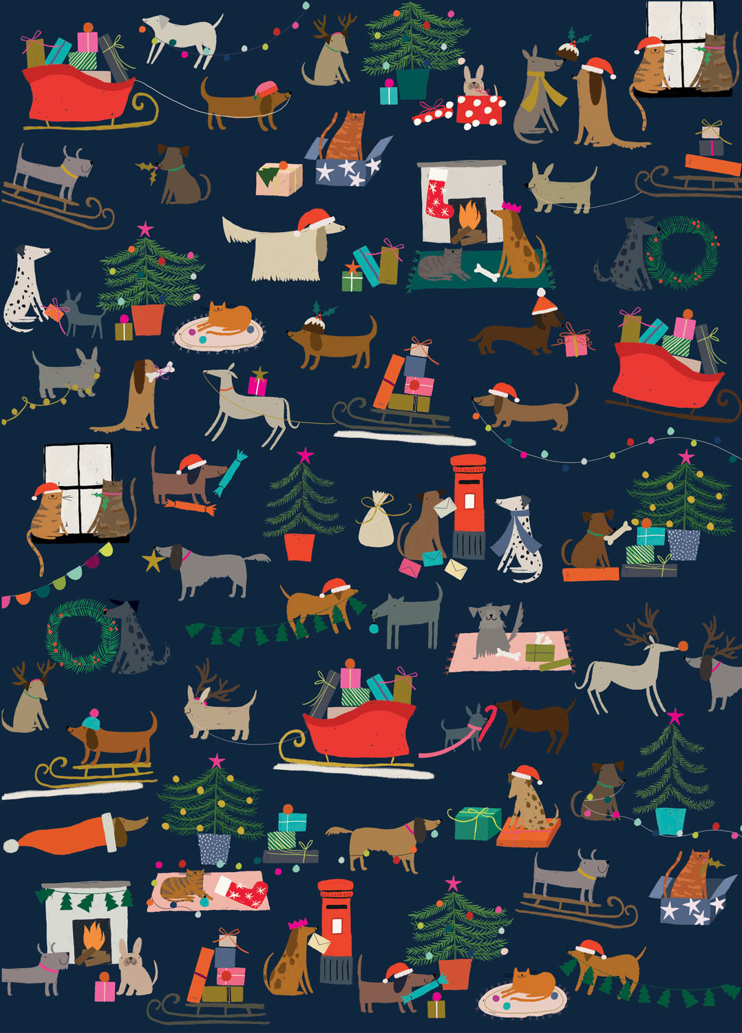 Dogs at Christmas Sheet Wrap