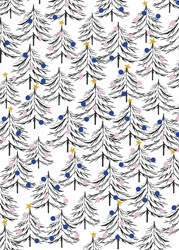 Blue Christmas Trees Sheet Wrap