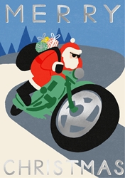 Moto Santa Greeting Card