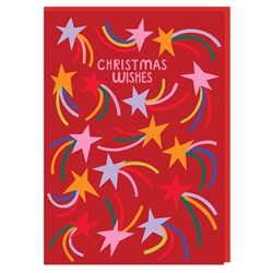 Christmas Wishes Shooting Stars Greeting Card