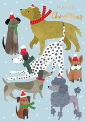 Happy Christmas Dogs Greeting Card