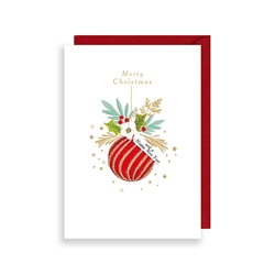 Red Christmas Ornament Greeting Card