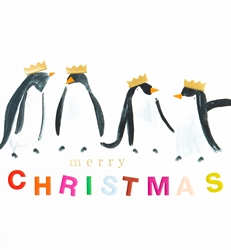 Penguins with Crowns Greeting Card