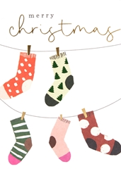 Merry Christmas Stockings Greeting Card