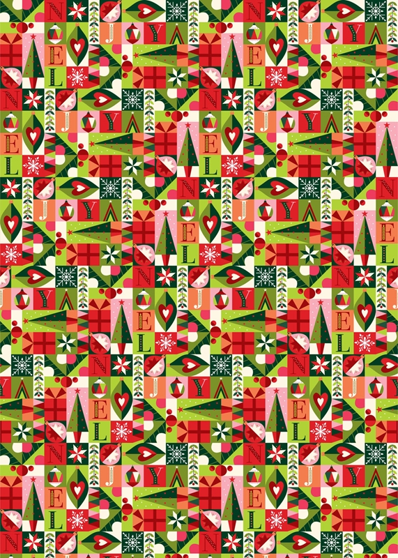 Christmas Color Blocks Roll Wrap