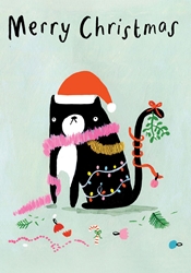 Grumpy Christmas Cat Greeting Card