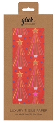 Red Christmas Trees Tissue Paper