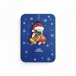 Santa Pug Ornament Greeting Card