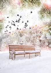 Snowy Bench Greeting Card