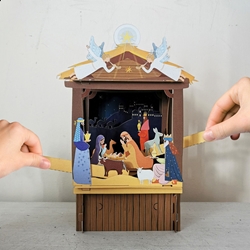 3D Theater Nativity Scene 3D Greeting Card