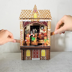 3D Theater Gingerbread House 3D Greeting Card